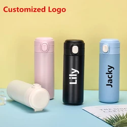 Girls Vacuum Water Bottle Cute Style Safety 304 Stainless Steel Students Children Gift Coffee Milk Drinking Cup Customized Logo