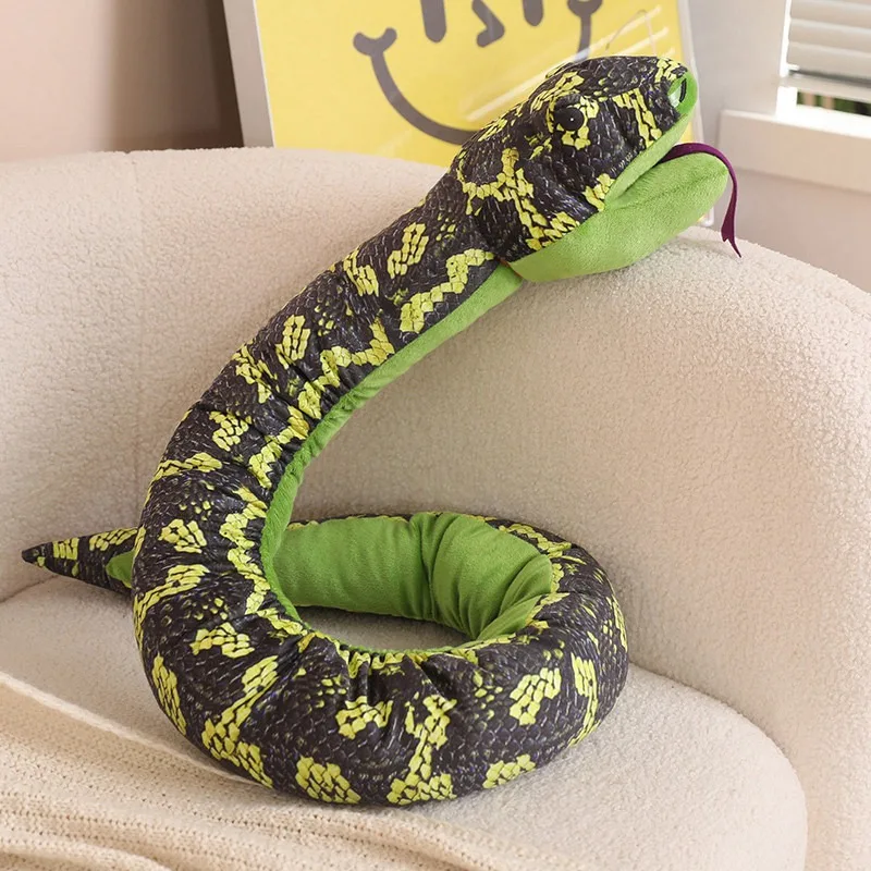 90cm-170cm Gesimuleerde Python Pluche Mooie Dier Hand Puppet Speelgoed Gevulde Snake Poppen Home Decor Verjaardag Xmas Voortreffelijke Geschenken