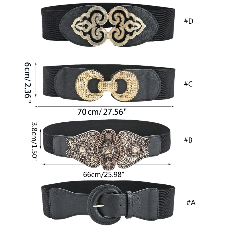 Elastic Wide Fashion Belts For Women Dresses Wide Wide Belts For Women Stretch Vintage Dress Decorative Belt Luxury