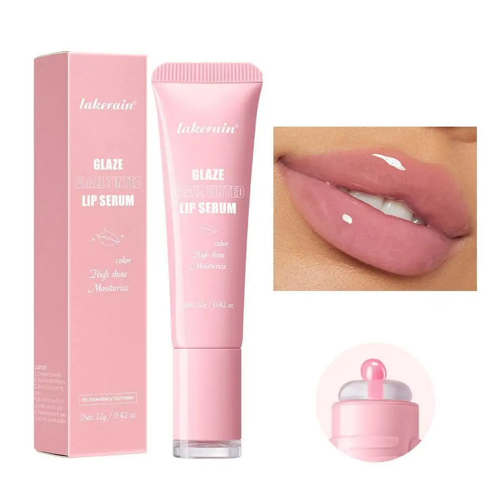 ملمع الشفاه بلسم لامع مرطب الشفاه ملون إصلاح ترطيب تلوين مغذي الشفاه توهج الشفاه السائل العناية بالشفاه جل D3V0 #4