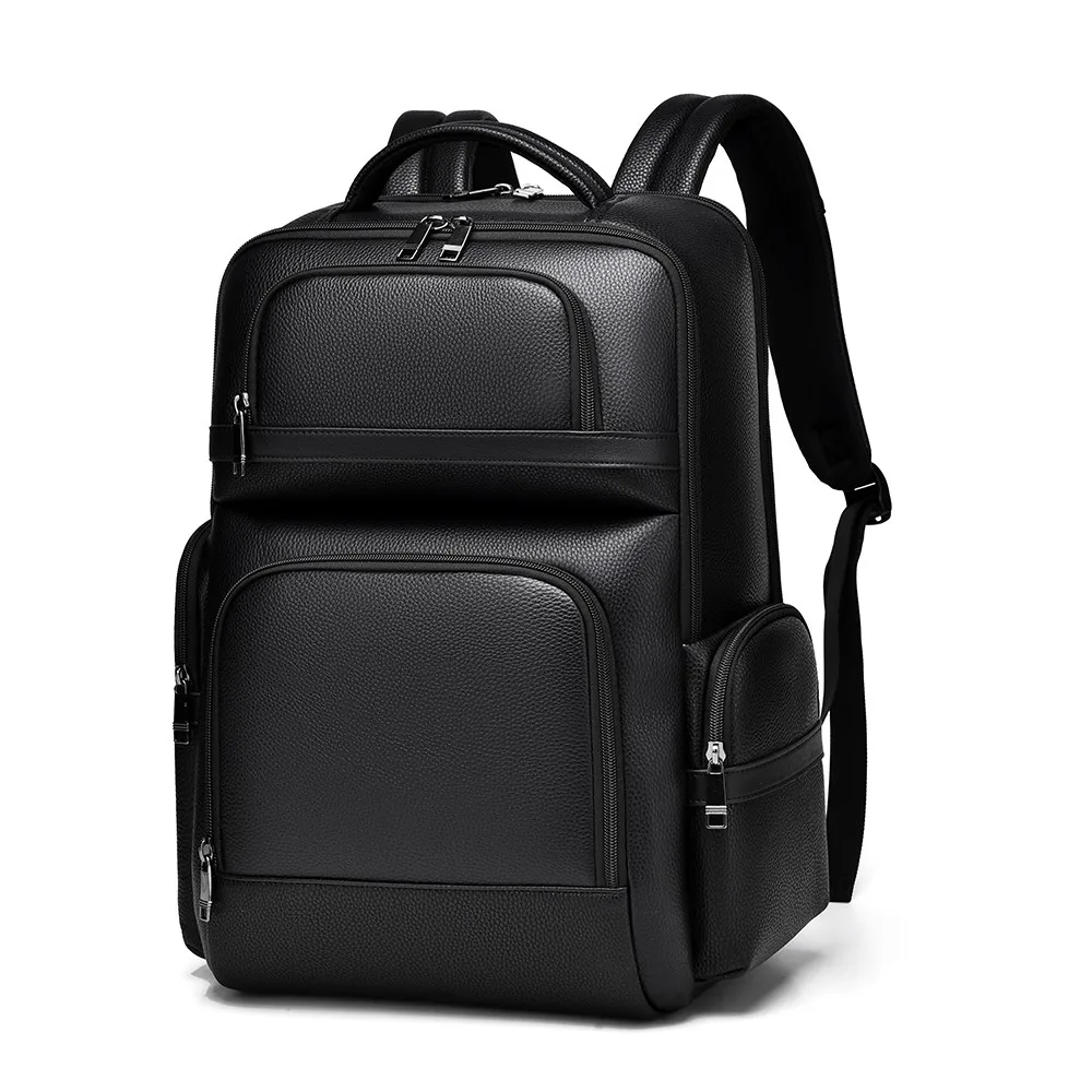 Mochila de cuero genuino para hombre, mochila escolar a la moda para adolescentes, bolso de viaje para hombre, mochila para ordenador portátil, bolso de mensajero, bolsos de cuero