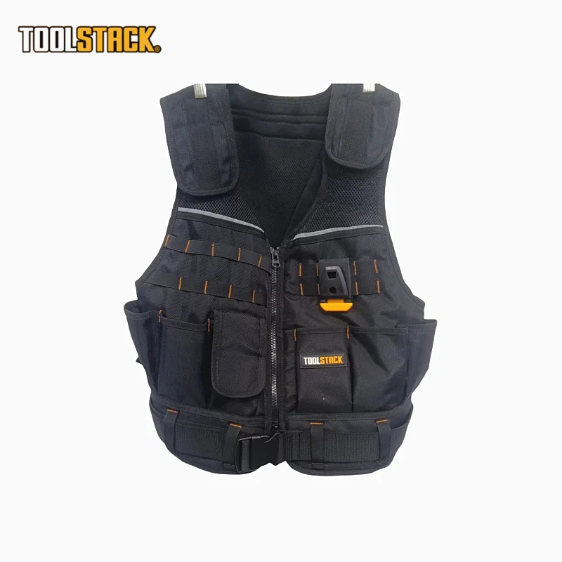 

TOOLSTACK Multifunctional Tool Vest Oxford Cloth Durable Work Vest Outdoor High Capacity Tool Storage Waistcoat Tactical Vest