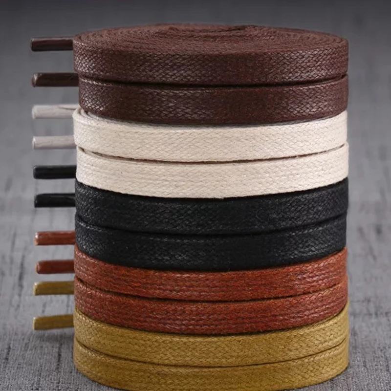 1Pair NEW Waxed Flat Shoelaces Leather Waterproof Casual Shoes Laces Unisex Boots Shoelace Length 60 80 100 120 140 160 180CM P3