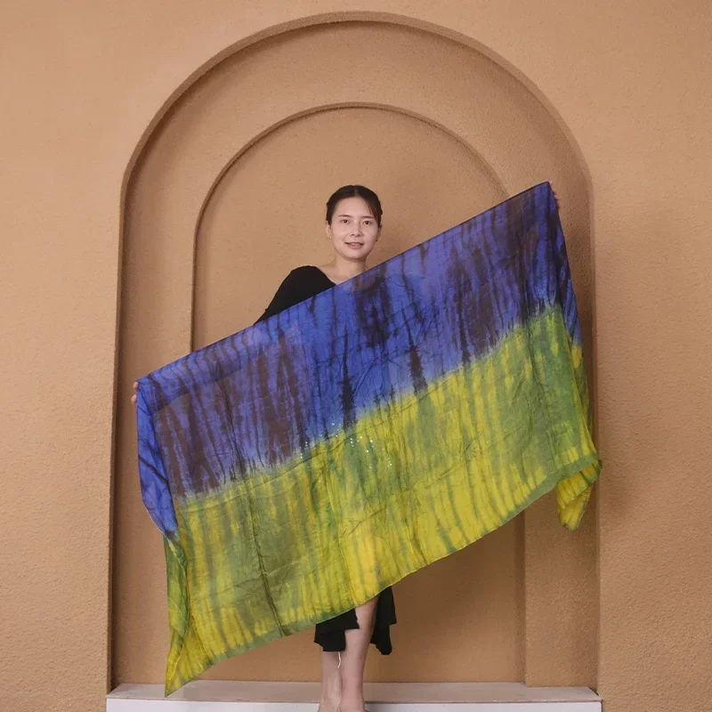 Stage Performance Belly Dance Scarf Shawl 250 * 114cm Lightweight Texture Semi-circular Veil Professional Women's Belly Dance