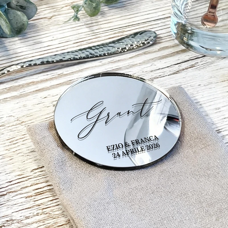 

10PCS Personalized Wedding Name Place Card, Round Acrylic Name Tags, Acrylic Place Cards for Birthday Wedding Party