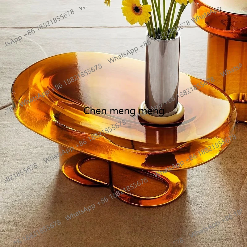 

Modern designer mushroom round coffee table combination living room, light luxury creative side table