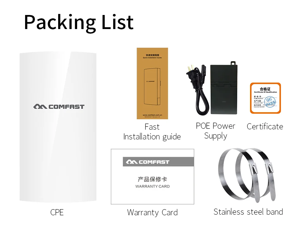 Imagem -06 - Comfast-ponto de Acesso ao ar Livre 300mbps 1km de Longo Alcance Cpe 24 Ghz Ponte Wifi sem Fio Transmissão de Antena 9dbi