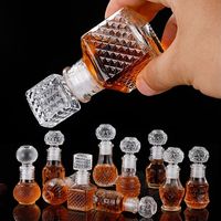 1Pcs 50ml Transparent Small Empty Spirit Whisky Wine Bottle Mini Glass Alcohol Liquor Bottles With Screw Cap Whiskey Decanter
