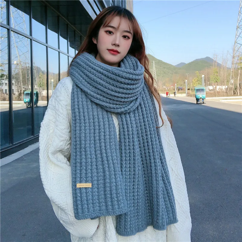 Winter Warm Long Knitting Scarf Women\'s Thick Scarves Winter Ladies Korea Warm Winter Woman Scarf