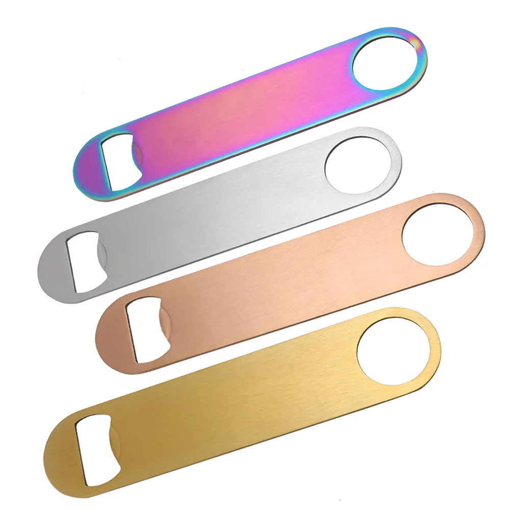 فتاحة زجاجات مسطحة من الفولاذ المقاوم للصدأ شديدة التحمل مقاس 7 بوصات، فتاحات بيرة بسيطة وفعالة