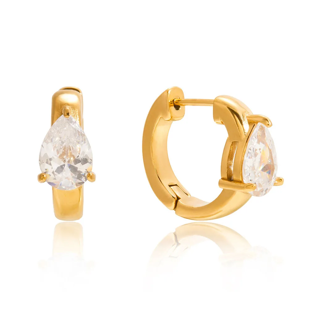 

Light Luxury Zircon Stud Earring 18K Gold Plated Women Stainless Steel Minimalist Fashion Jewelry