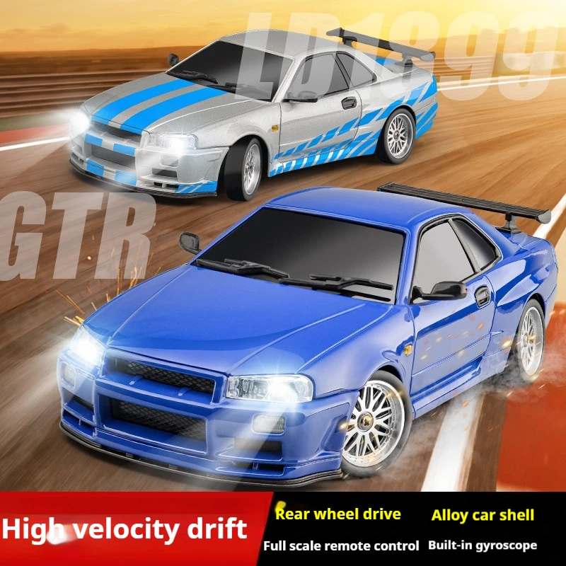 Ld1899 Rc Drift Car 1/18 Gtr Metal Shell Race Cars 2.4g Radio Control 4wd High-Speed Motor Vehicle Model Cars Toys For Boy Gifts