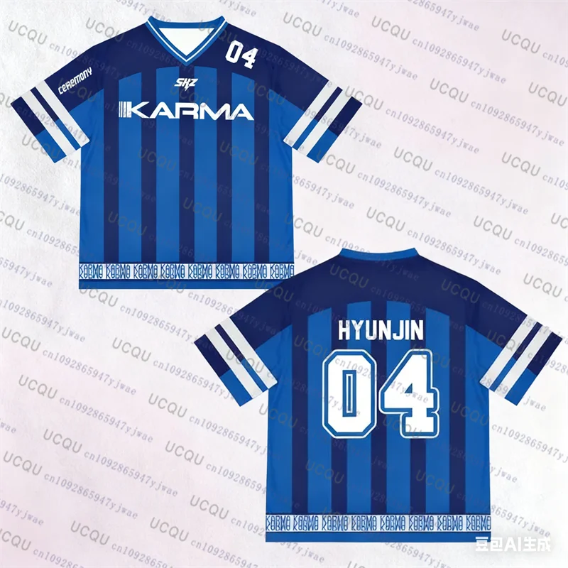 

Kop Stay Karma Album Fans TShirt Felix Bangchan Hyunjin Streetwear Casual Sport Oversize Short Sleeve Men's Clothing T-Shirt