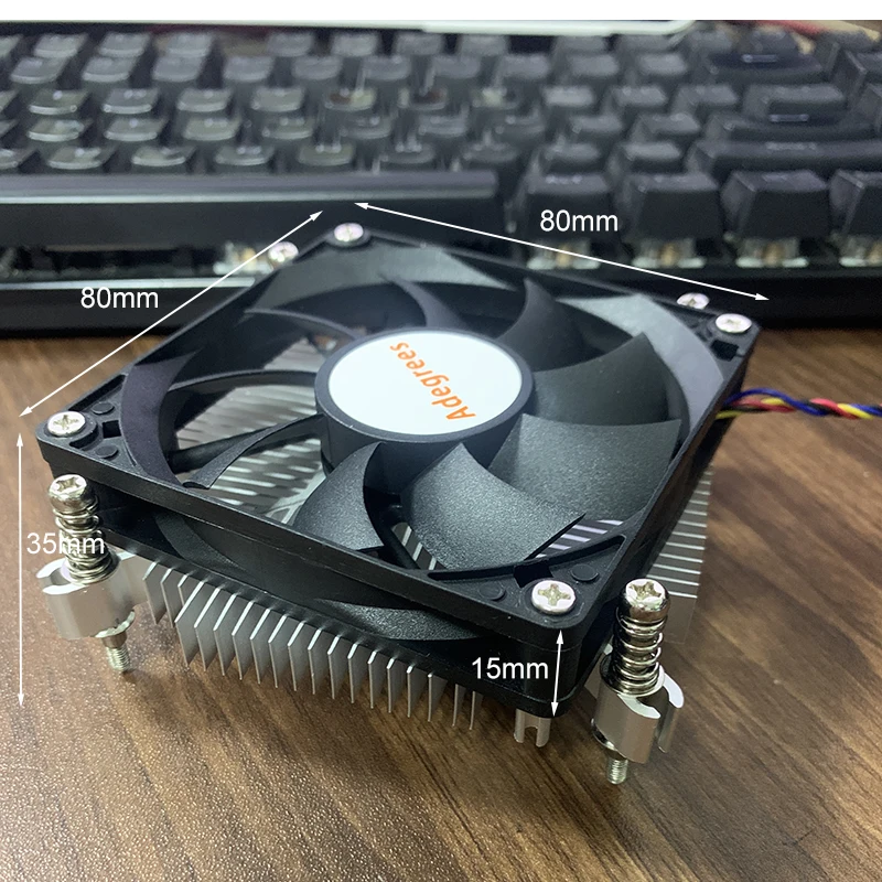 80MM 미니 CPU 공랭 쿨러 타워 슬림 CPU 팬 PC 라디에이터 (인텔 LGA 1155 1156 1150 1151 1366 1700 1200 호환) 저소음 쿨링 팬 썸네일 5