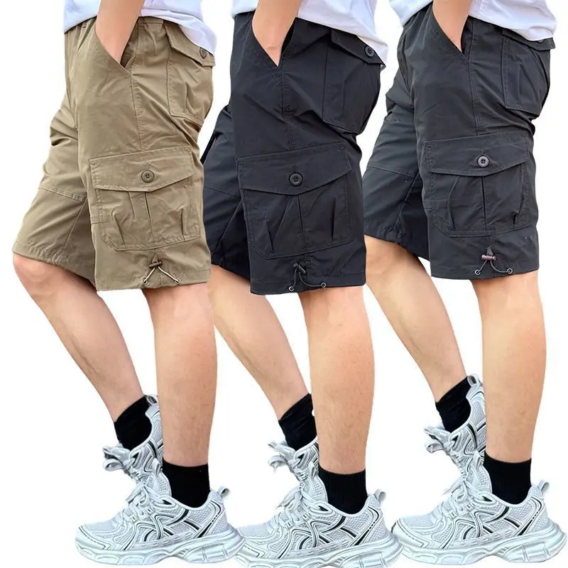 

Premium Cotton Men's Horse-Style Cargo Shorts, Outdoor Bermuda Pants for Man, Durable Plus-Size big-pocket Shorts