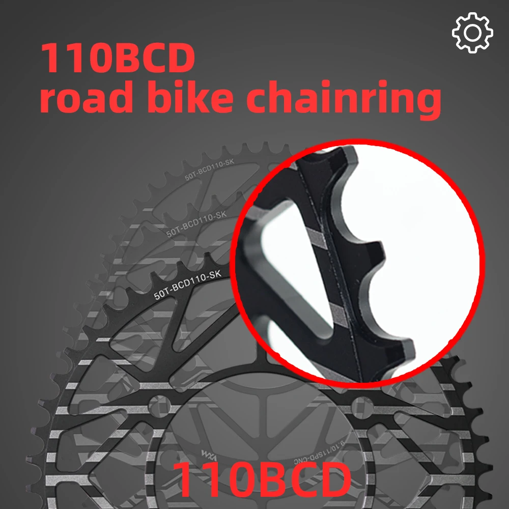 VXM Road Bicycle 110BCD Narrow Wide Chainwheel 36/38404244/464850/52545658T 4 Bolt Bike Chainring for R7000/8000/4700/R2000/3000