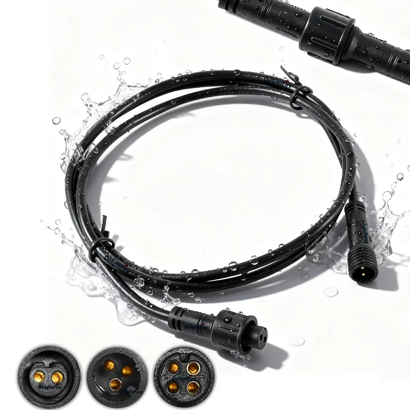 IP67 Waterproof Extension Cable 22AWG 2pin 3pin 4pin Waterproof Male Female Connector For LED Outdoor Strip Lights Motorcycle