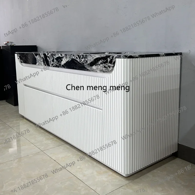F150 Marble bathroom cabinet modern simple light luxury natural washstand seamless integrated basin