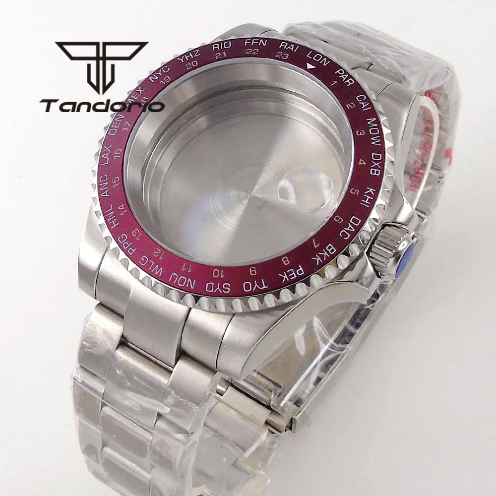 40mm Stainless Steel Watch Case Bracelet 20Bar Rotating Alloy Bezel Sapphire Glass Fit NH34 NH35 NH36 ETA2824 PT5000 Movement