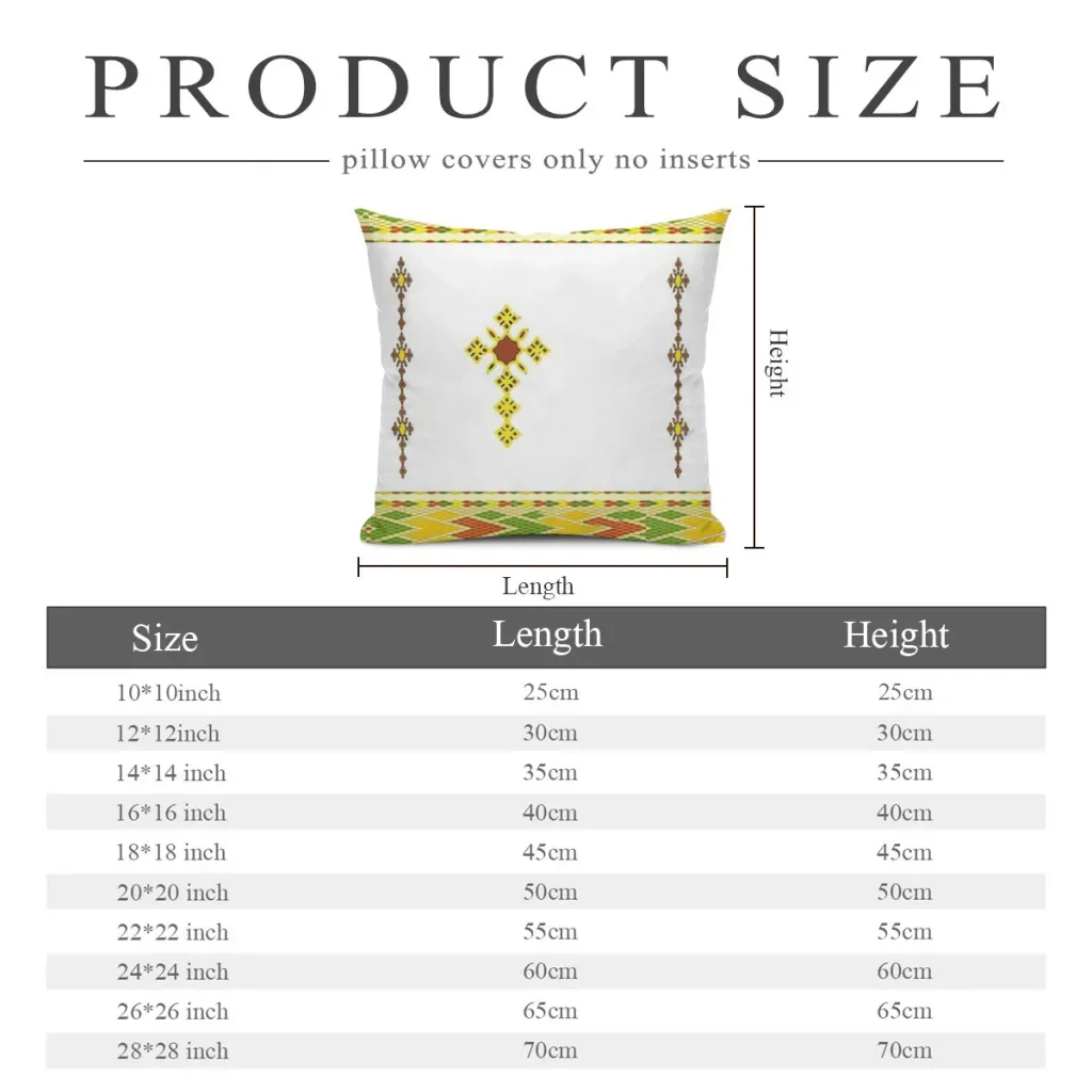Habesha Tibeb Telet Cojines Ethiopian Cross Throw Pillow Case Cushion Covers Home Sofa Chair Decorative Backpack