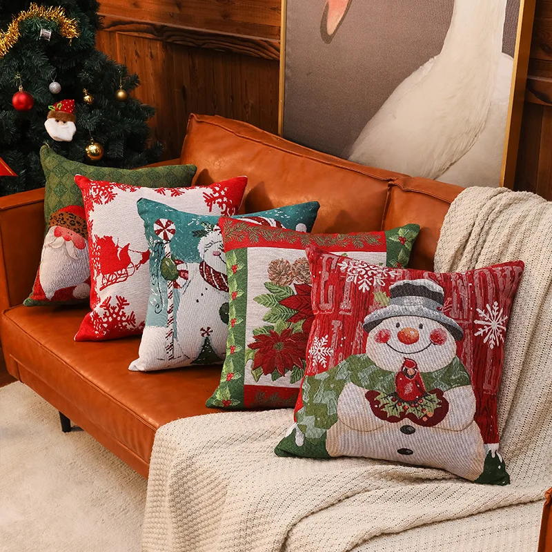 

Christmas Cushions for Living Room Decorative Pillows for Sofa Couch Modern Pillowcases for Chair Xmas Home Decoration 45x45