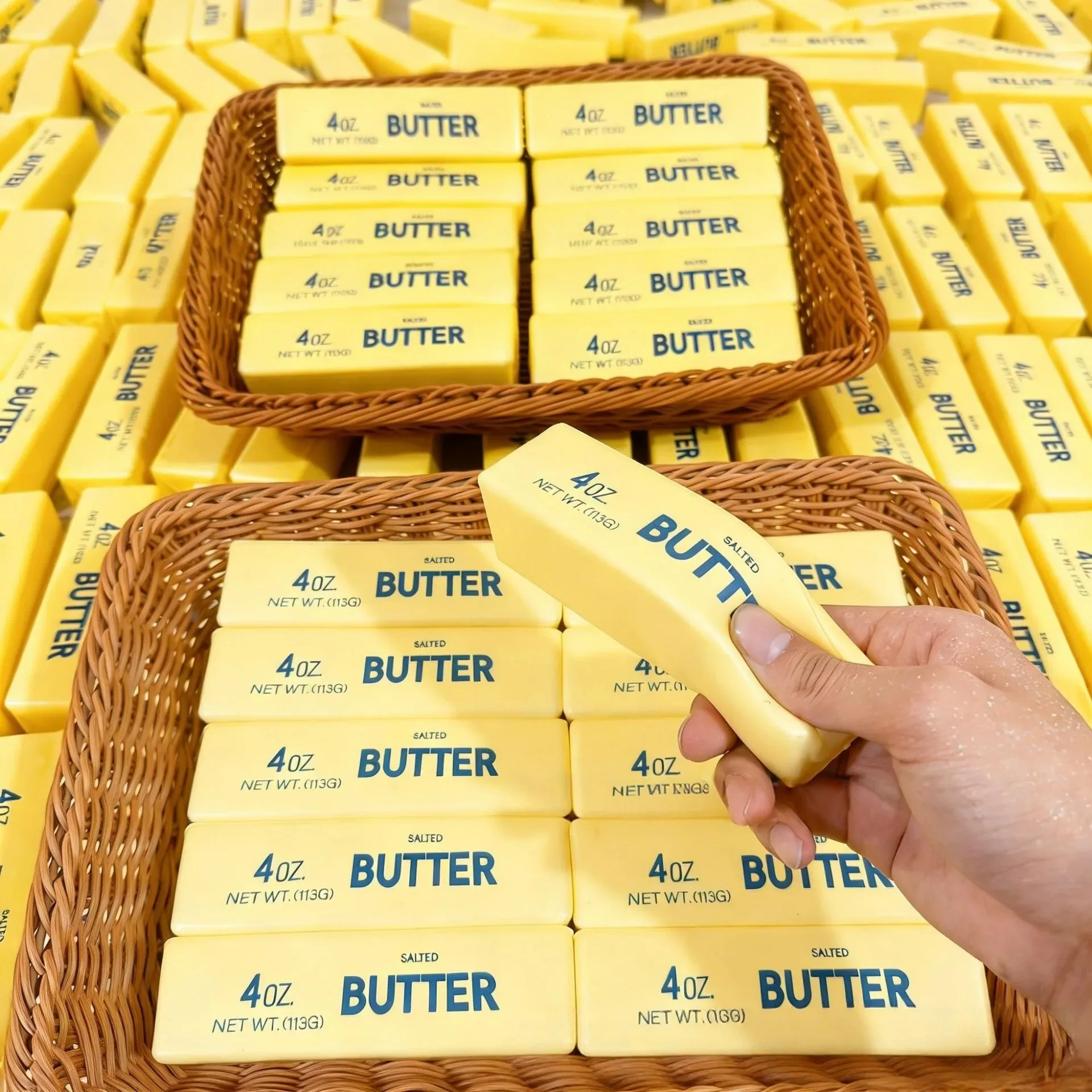 Butter-Squishies, Quetschspielzeuge, Squishy Butter, Realistische Butterstangen-Quetschspielzeuge