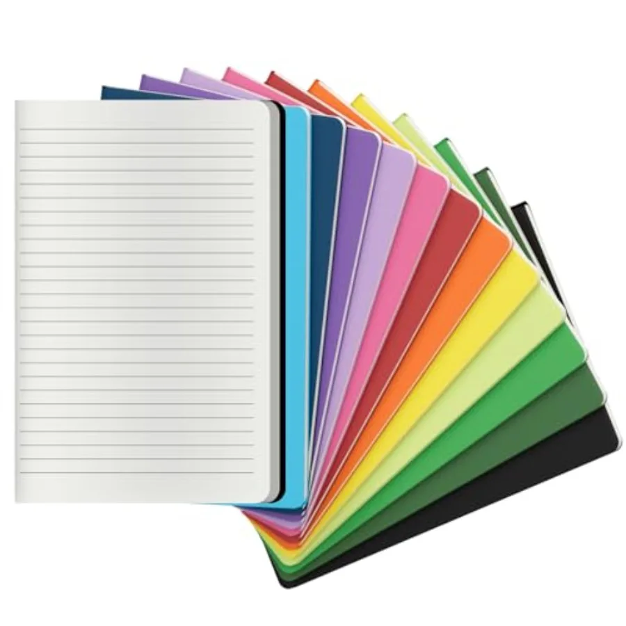 

12 PCS Colorful Notebook Journals Bulk, Paper, College Ruled, 60 Pages, 5.5"x8.3", A5 Size, Travel Journal Set for Travelers, S