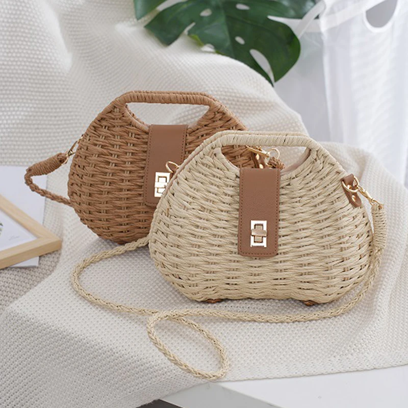 

New Fashionable Women's Hand-held Straw Bag Luxury Versatile Shoulder Cross-body Bag