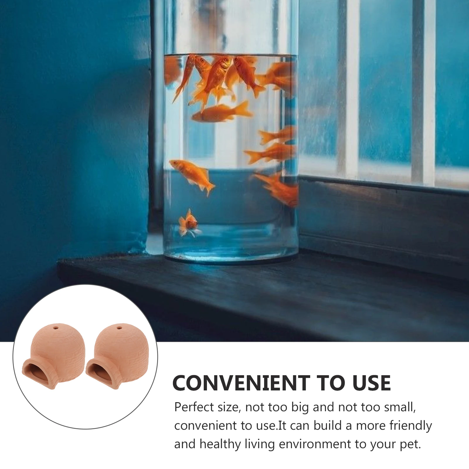 

2Pcs Aquarium Hiding Place for Fish and Shrimp Creative Ceramic Cave Decor Small Tank Landscaping Ornament Fish Breeding Pot