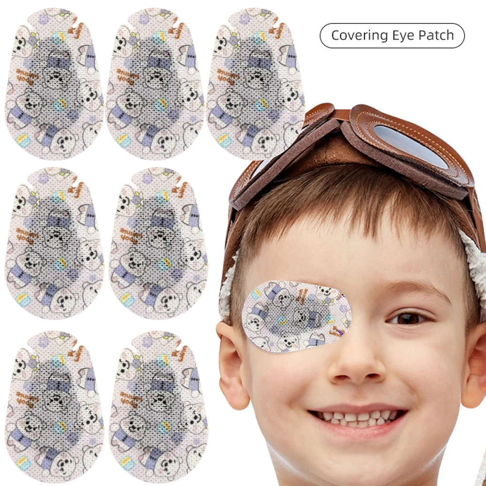 Parche transpirable de ambliopía para los ojos, banda de ayuda de dibujos animados para Niños, almohadillas estériles desechables para los ojos, vendajes adhesivos, Kit de primeros auxilios, 20/60 piezas