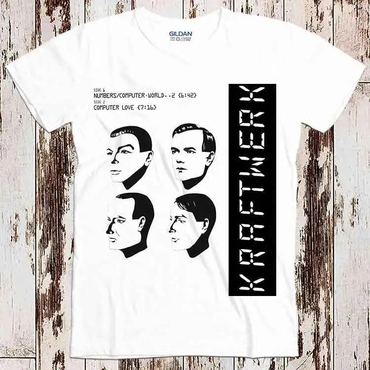 Kraftwerk Promo Label Computer World Love Cool Vintage T Shirt 8004