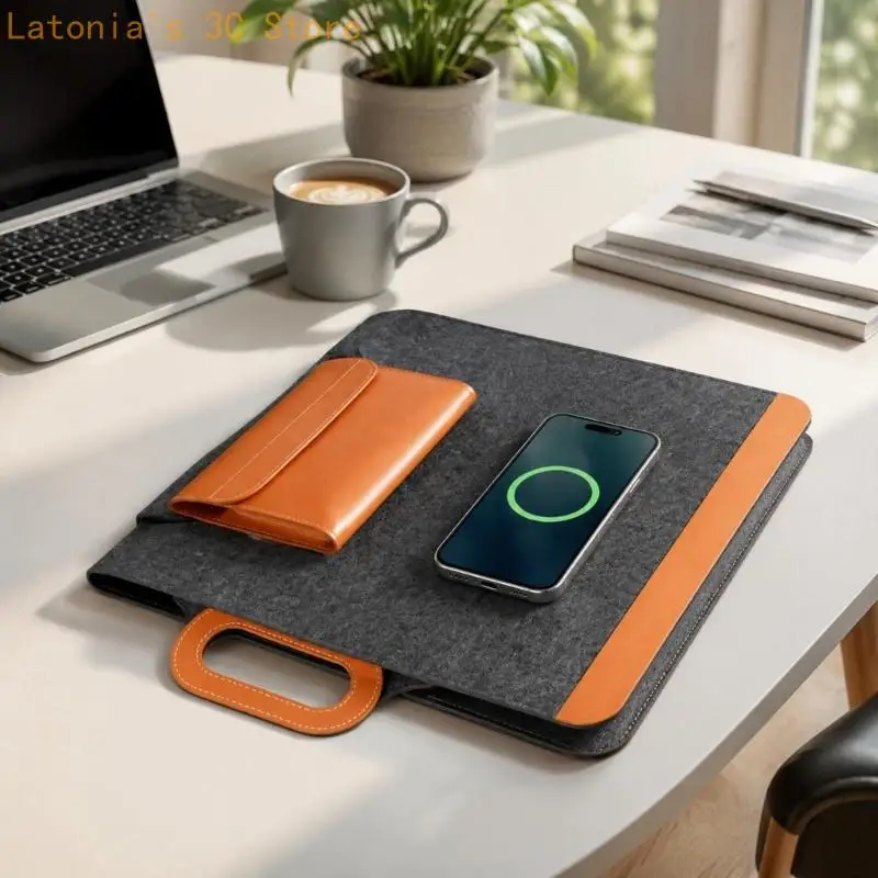 Portable Laptop Sleeve with Front Pocket and Integrated Carry Handle X3UB