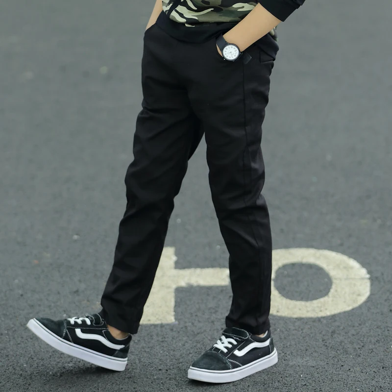 Teenage Kids Boys Pants Spring Boys Children Clothes Solid Black Pencil Pants Long Trousers Kids Clothes Outfit for 7-16 Years
