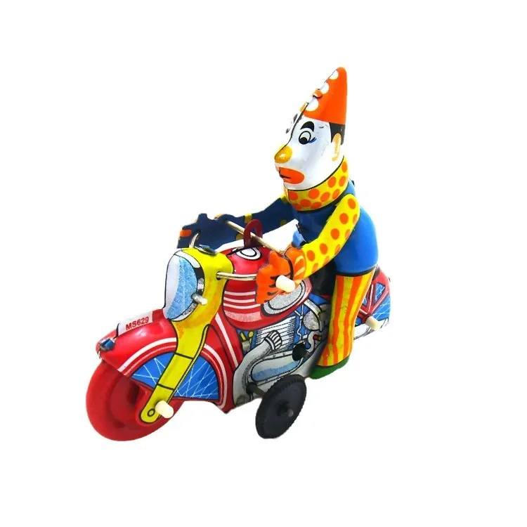 MS629 Clown Acrobatic รถจักรยานยนต์ Retro Nostalgic Collection Theme เครื่องประดับสร้างสรรค์ของเล่นดีบุก