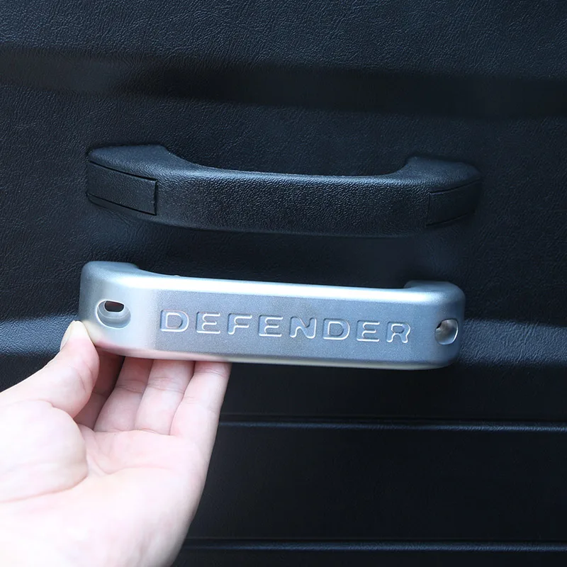 Para land rover defender 90 110 130 2014-18 estilo do carro liga de alumínio prata/vermelho/preto interior do carro maçaneta da porta guarnição acessórios