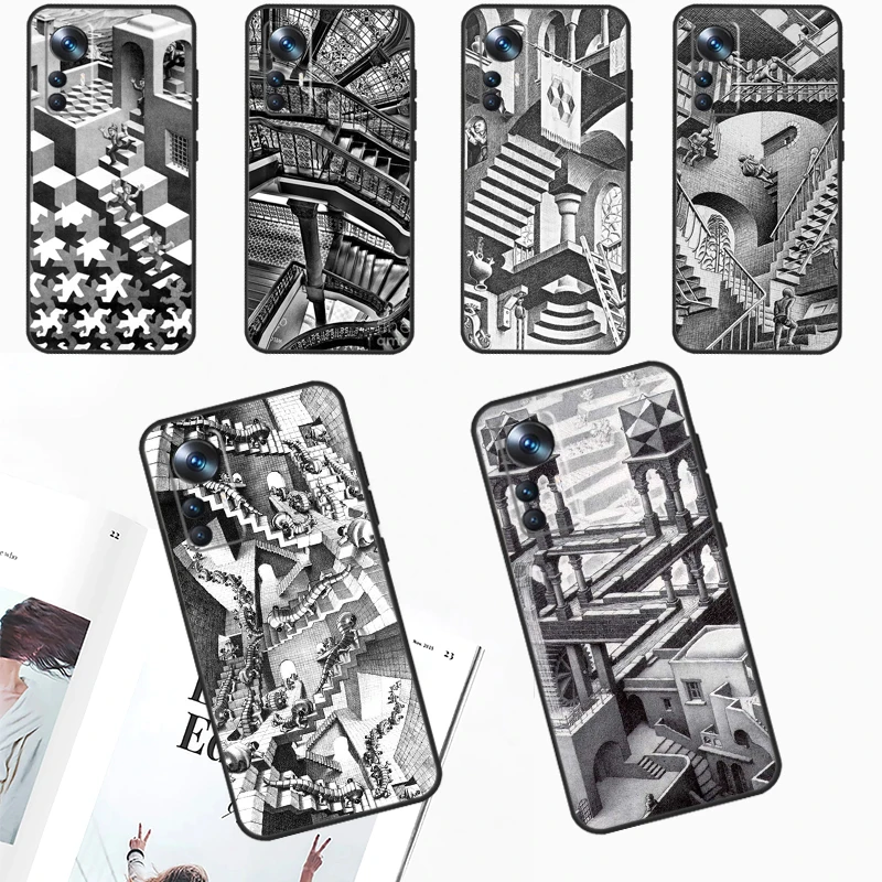 Escher Staircases Case For POCO X6 Pro M6 X3 X5 F3 F5 M5s Xiaomi 13 14 Ultra 12 Lite 11T 12T 13T Pro Cover