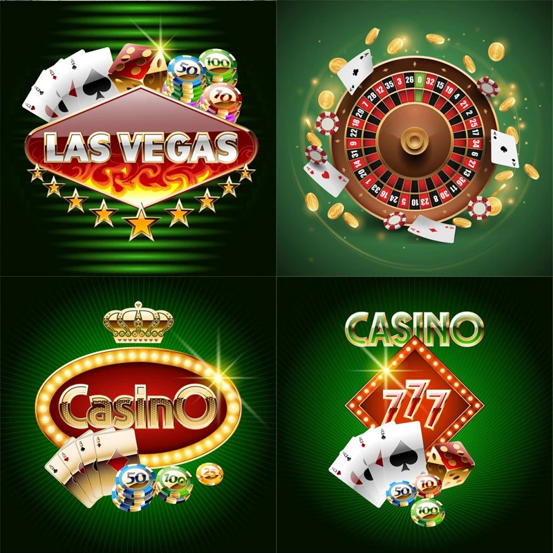 Las Vegas Background Roulette Dice Casino Entertainment Party Banner Photography Backdrop Poster Photocall Photo Studio Props