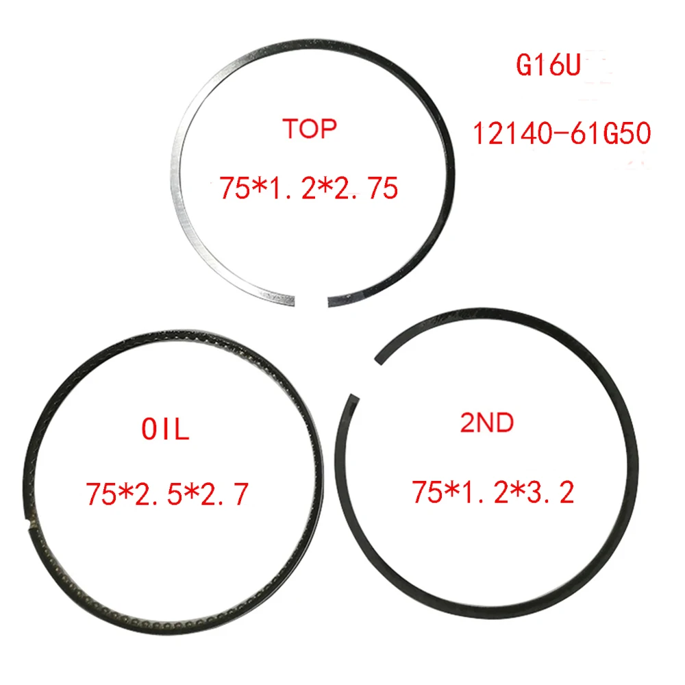 Engine Piston Ring G16A 1.2*1.5*2.5 STD 35592 75MM 12140-64G50 For Suzuki Cultus Crescent Escudo Vitara