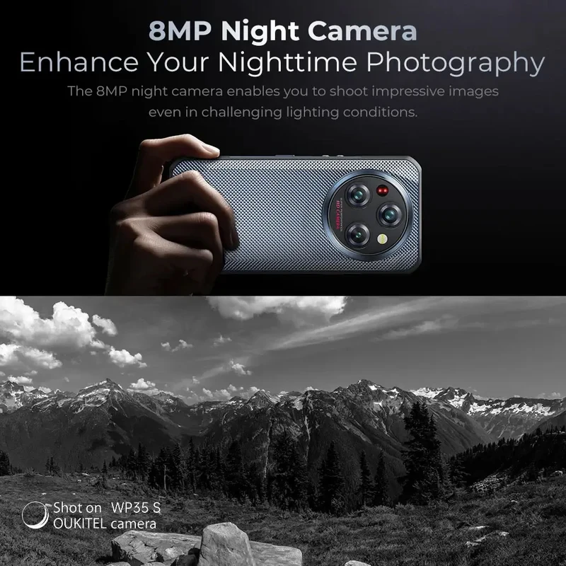 Oukitel WP35 S هاتف متين 6GB + 256GB 11000mAh الهاتف المحمول أندرويد 14 44MP كاميرا NFC 4G الهاتف الذكي