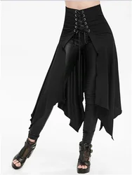 Falda Medieval negra para mujer, faldas largas Vintage de Halloween con dobladillo irregular Steampunk, vestido de Cosplay gótico, falda a la moda 2022