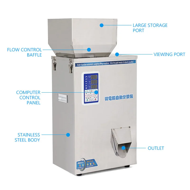 آلة تعبئة مسحوق الحبيبات الأوتوماتيكية بالكامل آلة تعبئة سطح المكتب للحبوب والشاي