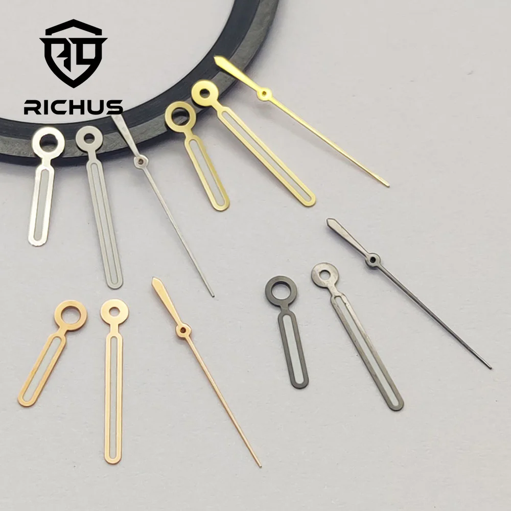 ساعة ريتشوس فضية/ذهبية/زرقاء عقارب خضراء مضيئة تناسب NH34 NH35 NH36 ETA2824 2836 Miyota8215-DG حركة #1