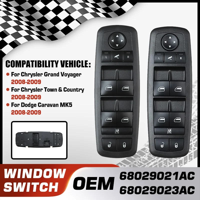 

Electric Power Master Window Control Switch For Chrysler Grand Voyager Chrysler Town & Country MK5 Dodge Caravan MK5 2008-2009