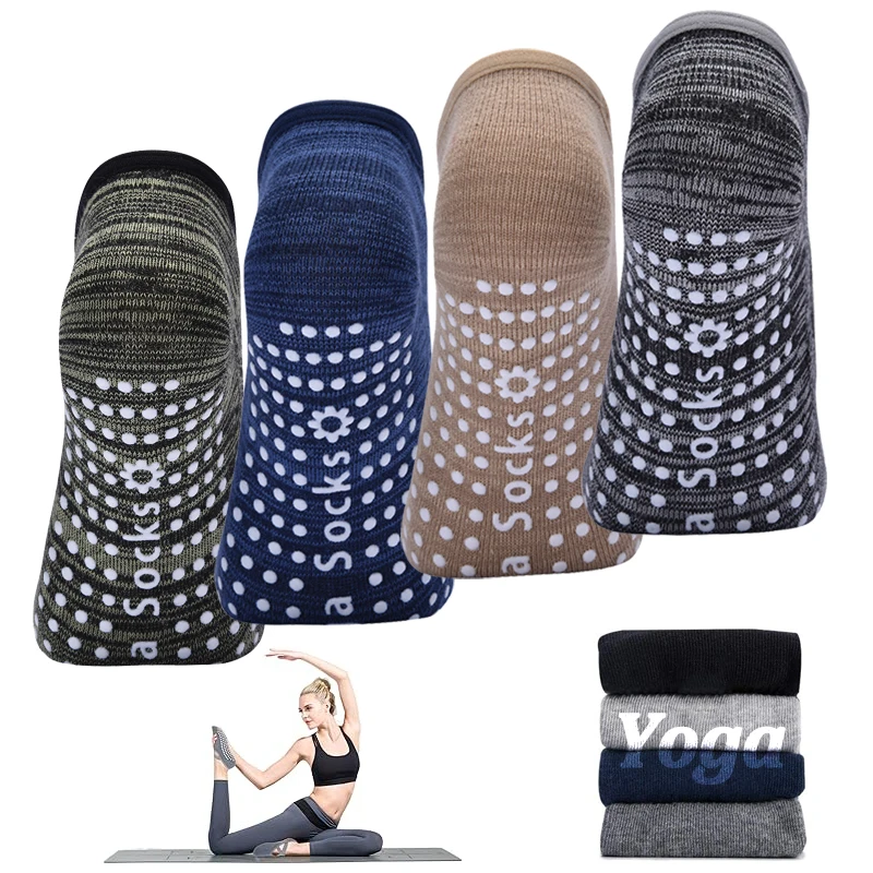 Ladies Five Toe Yoga Socks Non-slip Breathable Backless Women Pilates Sock Cotton Indoor Floor Ballet Dance Fitness Sock for Gym