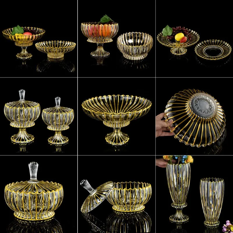 

Fruit plate, household living room coffee table crystal glass candy plate