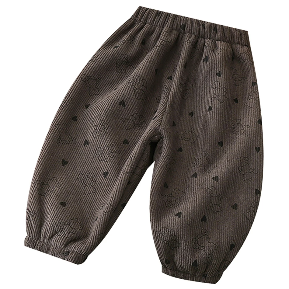 Autunno Inverno Bambini Cartoon Pantaloni Casual Bambino Foderato in Pile Pantaloni Ragazzo Primavera Caldo Britches Bambino Spessore Haren Pant Vestiti per Ragazze