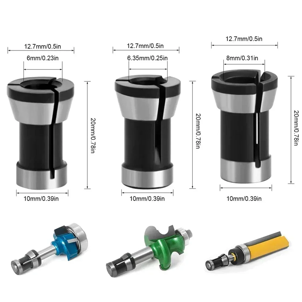 Imagem -06 - Conjunto de Mandril de Pinça de Broca de Roteador de Peças com Diâmetros Internos Diferentes mm 635 mm mm para Gravação e Corte