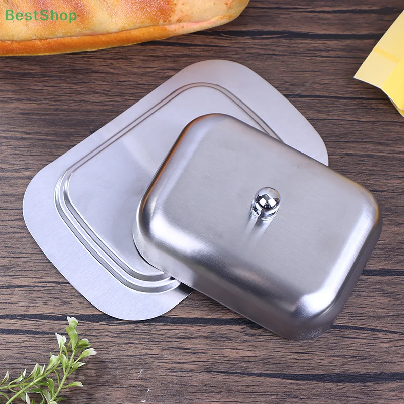 💕 صندوق زبدة مستطيل من الفولاذ المقاوم للصدأ، معجنات المطبخ على الطراز الغربي والجبن مع غطاء للجبن والزبدة #5