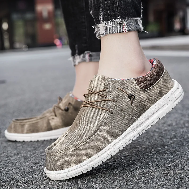 New Men Sneakers Loafers Casual Canvas Espadrilles Shoes Big Size 50 Fashion Leather Footwear Soft Flats Breathable Lightweight