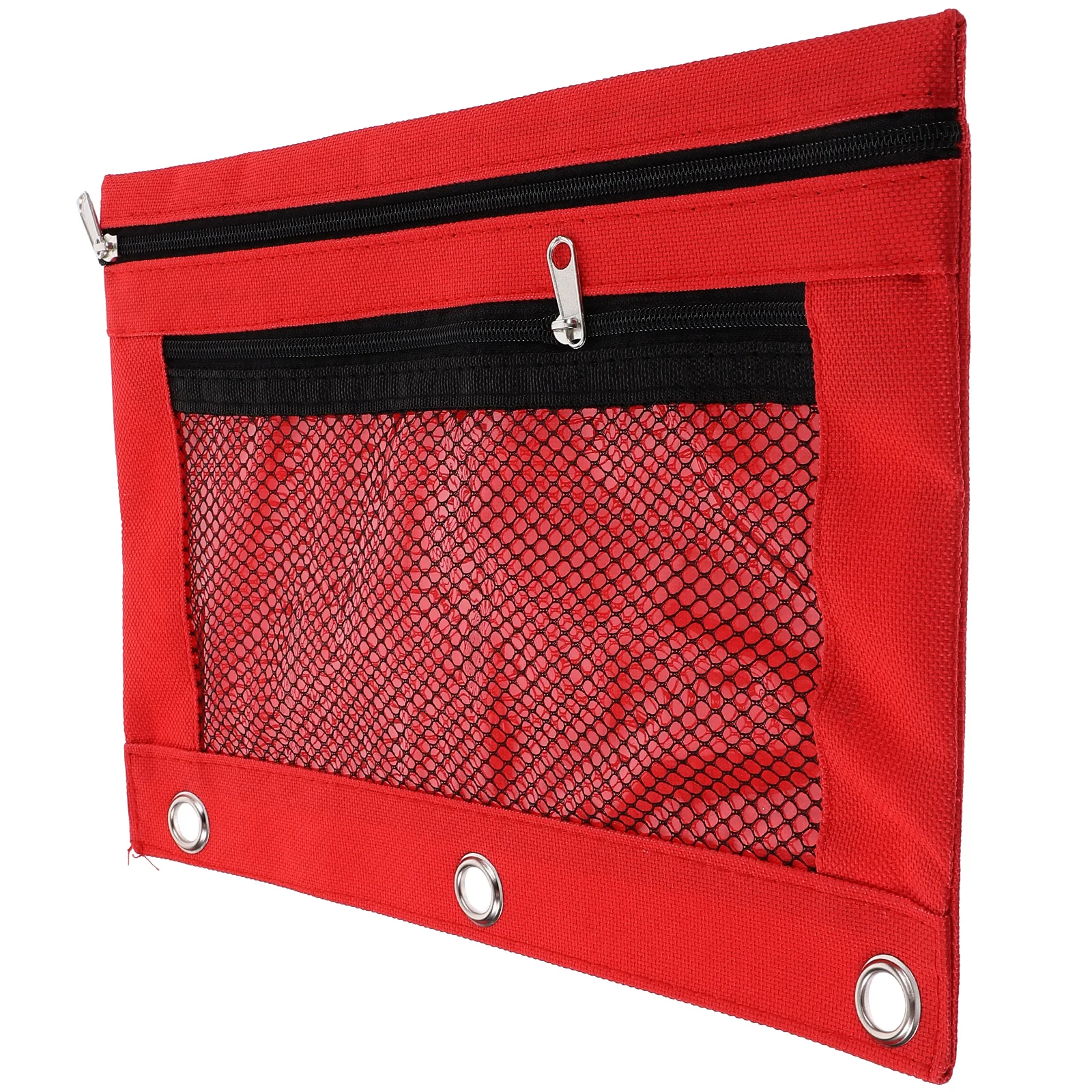 

Oxford Cloth Pencil Case Rings Binder Pouch B5 Size Travel Storage Bag File Organizer Document Holder Pen Pocket